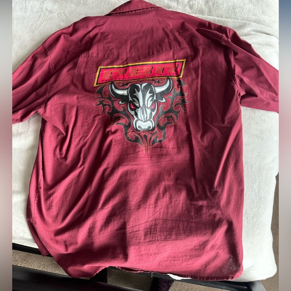 Large wrangler/ pbr snap button up long sleeve $40 - Picture 2 of 2